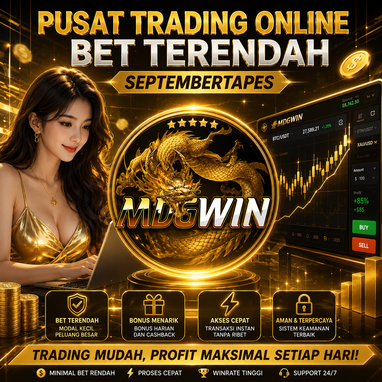 MDGWIN Pusat Trading Online Bet Terendah SeptemberTapes in Medan
